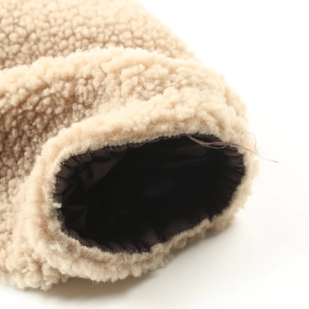 The North Face WHITE LABEL PLAY GREEN RVS FLEECE Jacket Beige Reversible Hooded - Picture 6 of 7